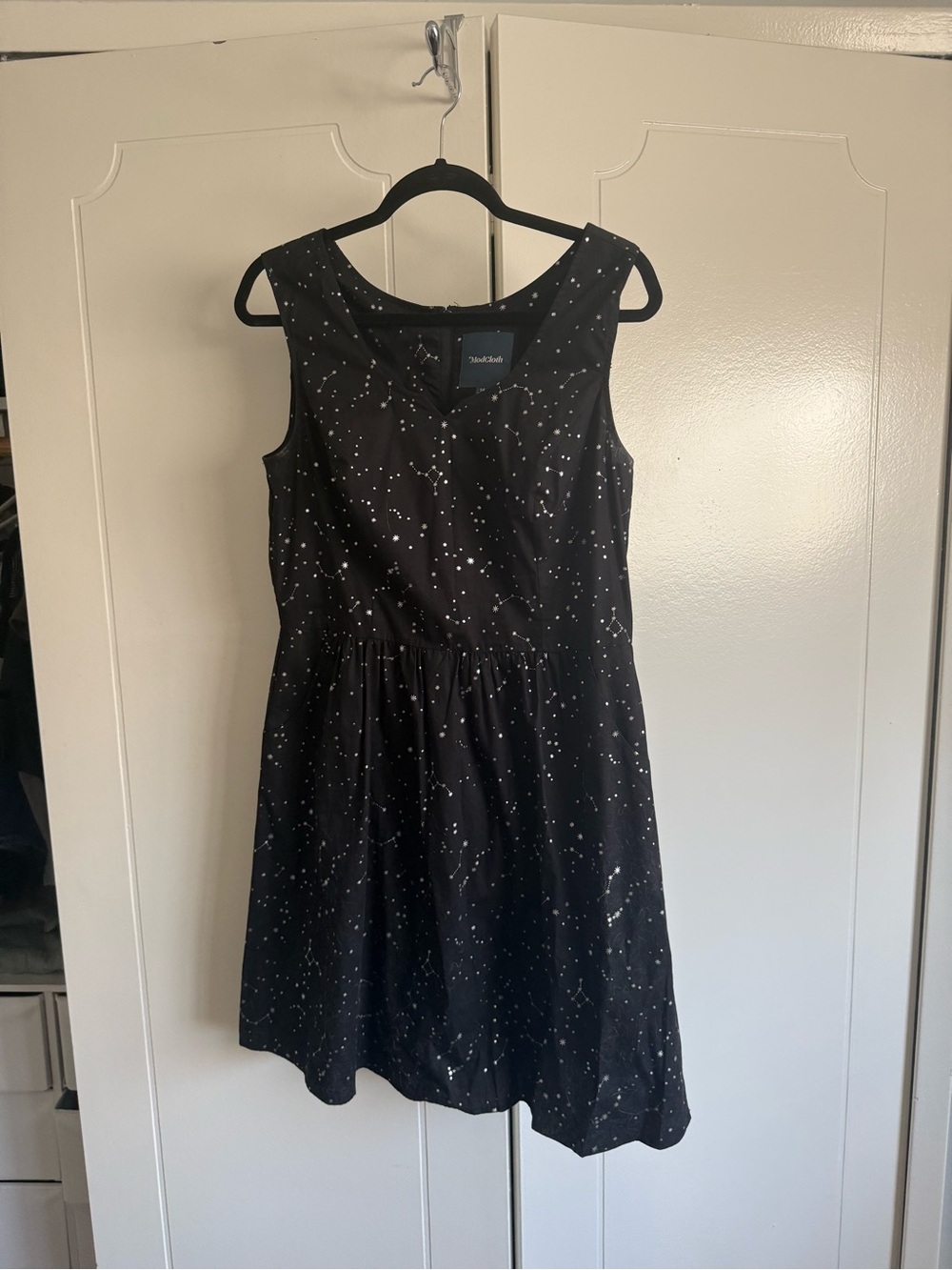ModCloth Black Star Print Sleeveless Dress